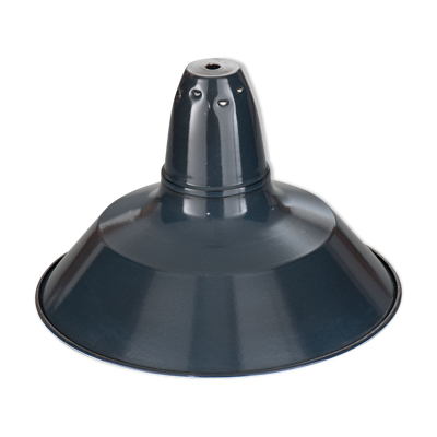 Suspension industrielle en tôle émaillée gris anthracite 44cm XL 1960