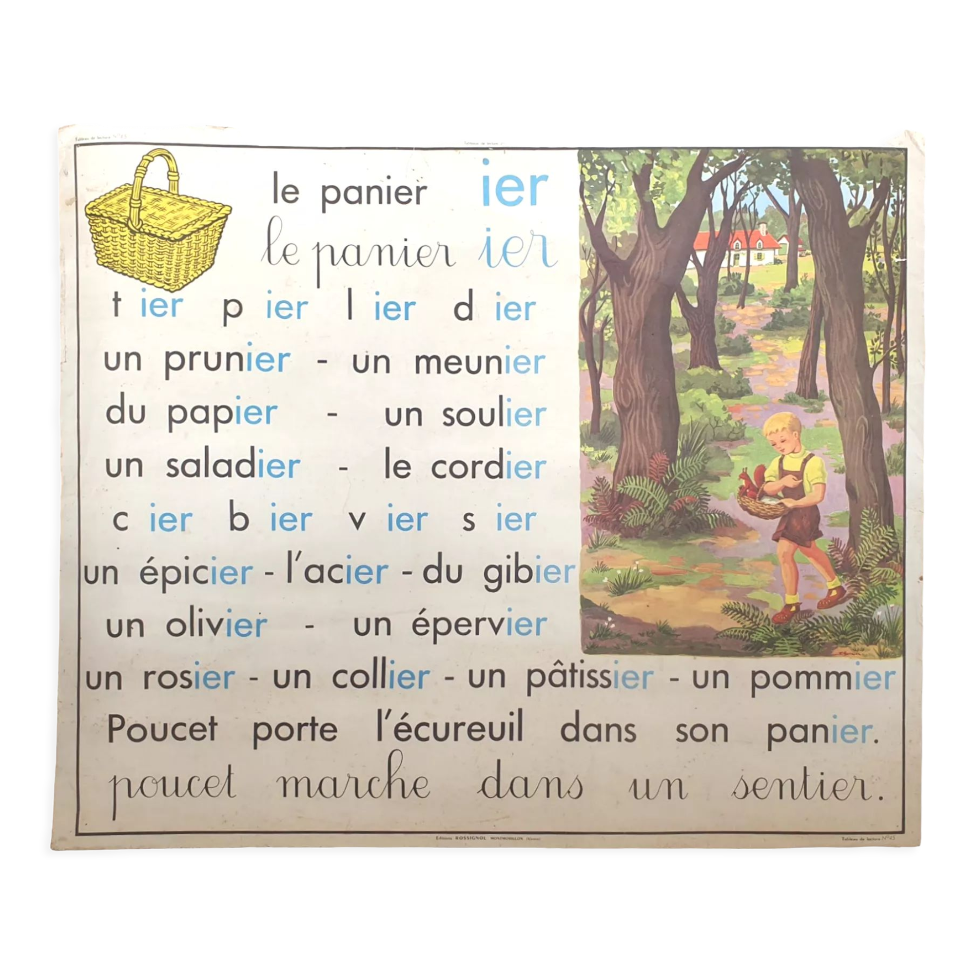 Rossignol school poster reading board – the basket / a musician
