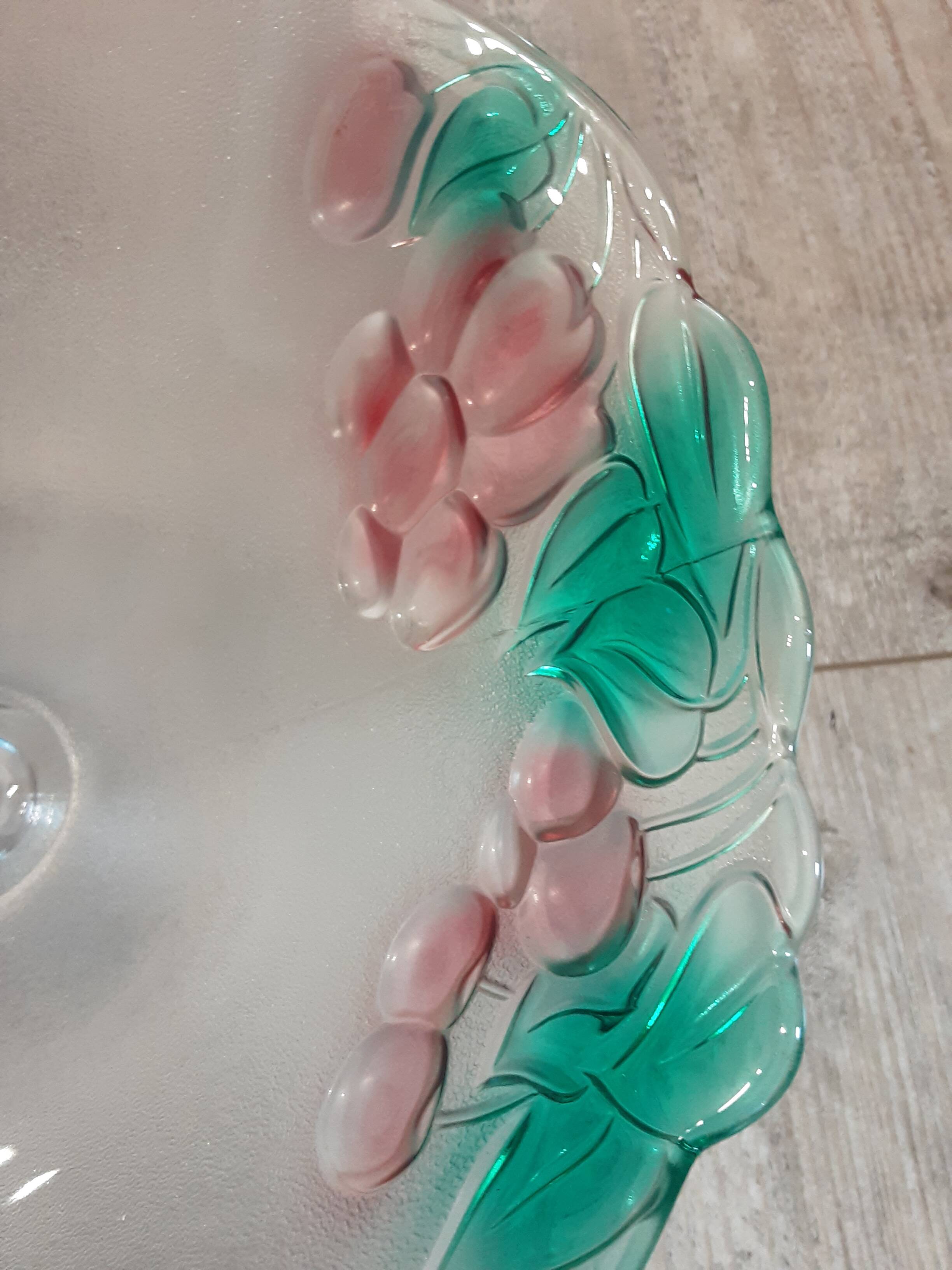 Large salad bowl on crystal foot