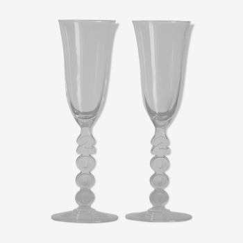 Set de 2 flûtes à champagne en verre 2000