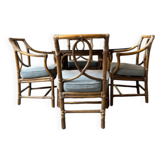 Ensemble table à manger et 4 chaises, 70s