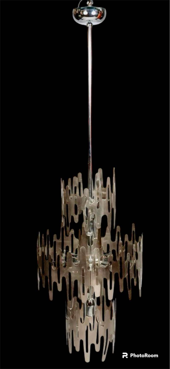 Brutalist stainless steel candlestick, France 1970