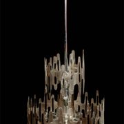 Brutalist stainless steel candlestick, France 1970