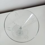 Set of 2 etched glass cocktail glasses