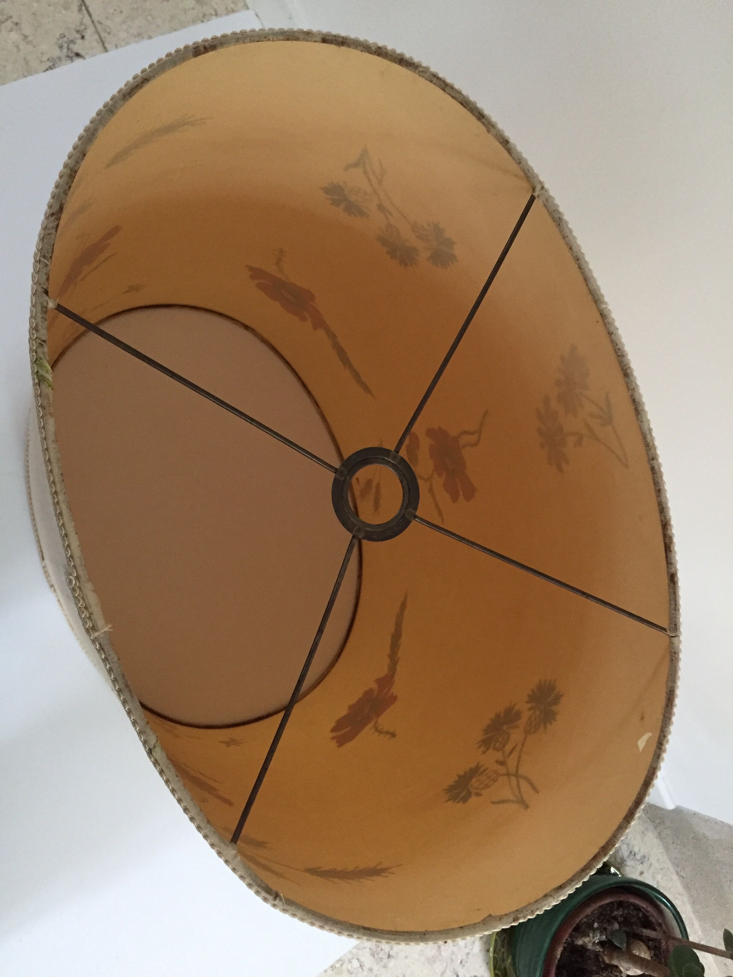 Handmade vintage oval lampshade