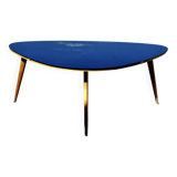 Vintage coffee table in black opaline beech in organic shape 1950