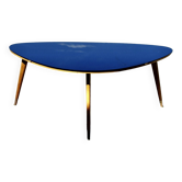 Vintage coffee table in black opaline beech in organic shape 1950