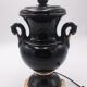 Foot lamp in Black ceramic baluster, 80s