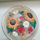 Vintage Hand-Painted Floral Clay Wall Plate - 1970s Yugoslavia