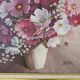Oil on Canvas Still Life Flowers Cosmos Signed Jacqueline Besson