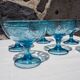 Set de 6 coupes à glaces en verre bleu