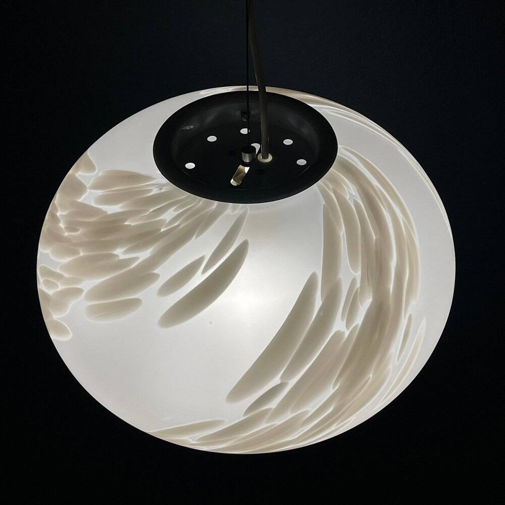 Vintage Murano glass swirling pendant lamp, Murano, Italy, 1970s.