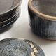 Deep blue glazed ceramic box, signed Abbaye Font Gombault, France