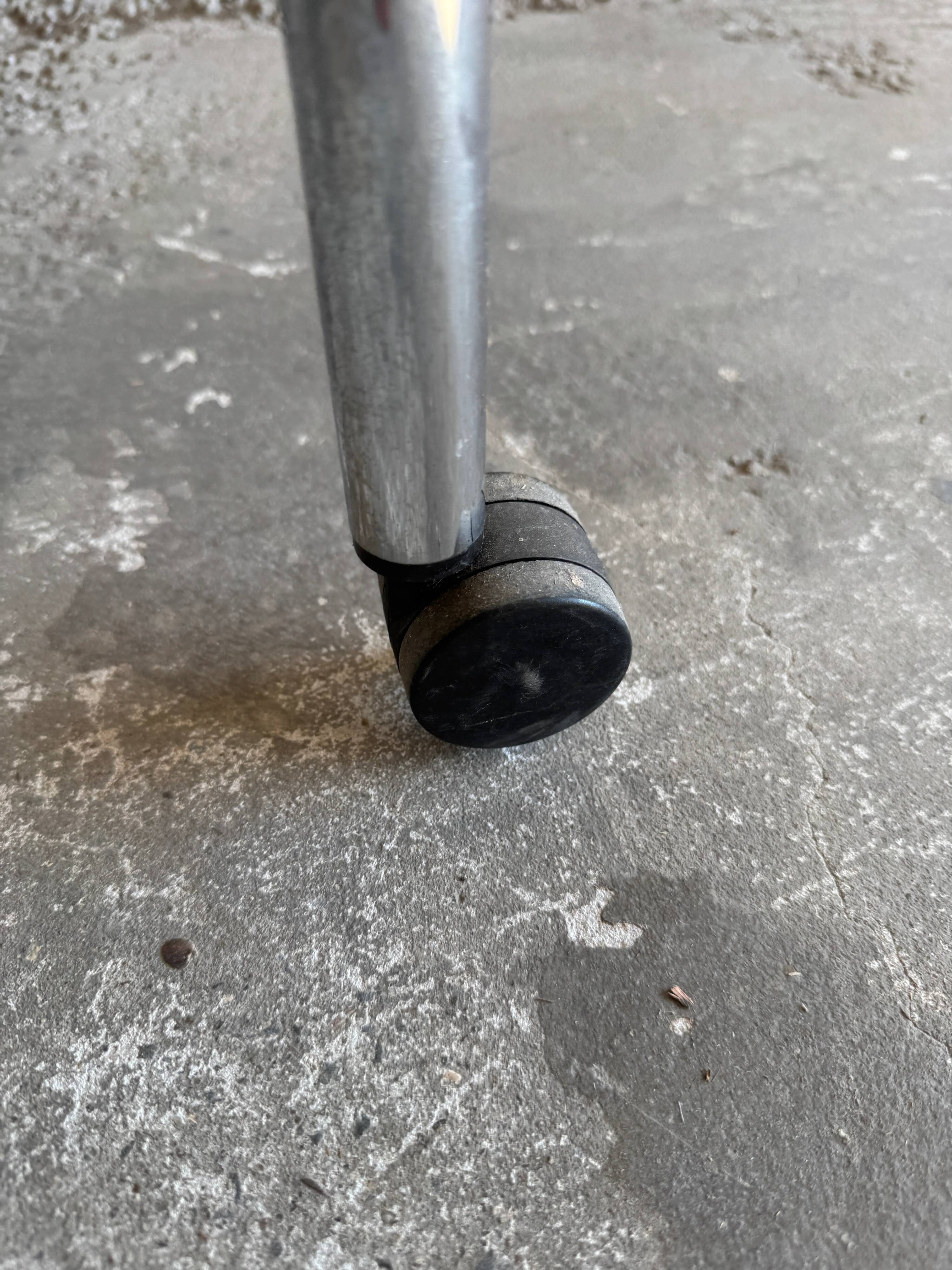 Vintage silver chrome-plated steel and glass two-tier serving trolley with wheels