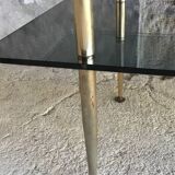 Rectangular coffee table with double glass tops - Modernist design 1960