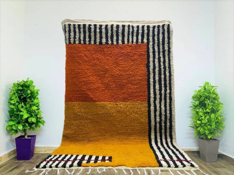 Beni mrirt rug in natural wool size 150 x 250 cm