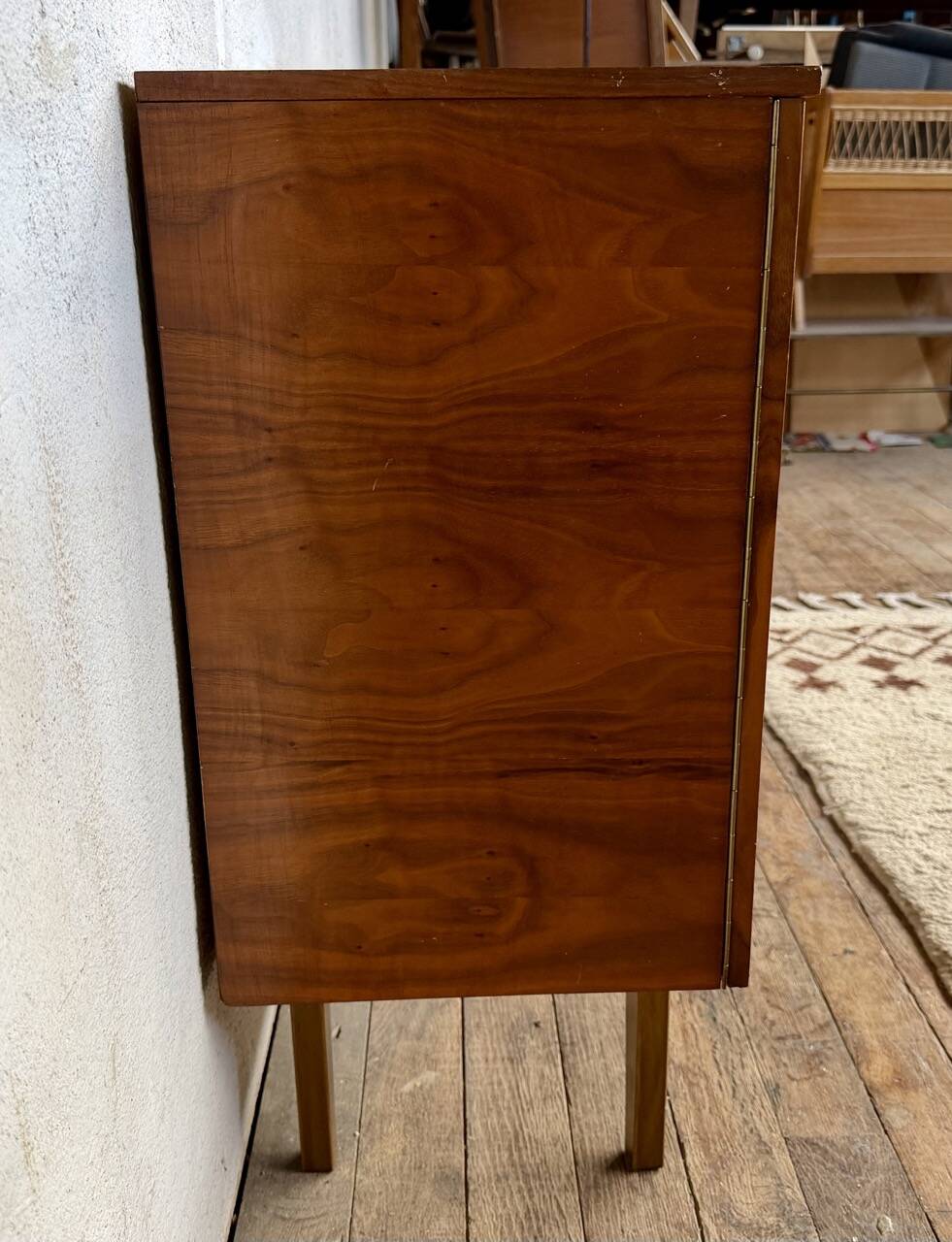 Vintage buffet with 2 doors – 60s/70s – wood and chrome handles