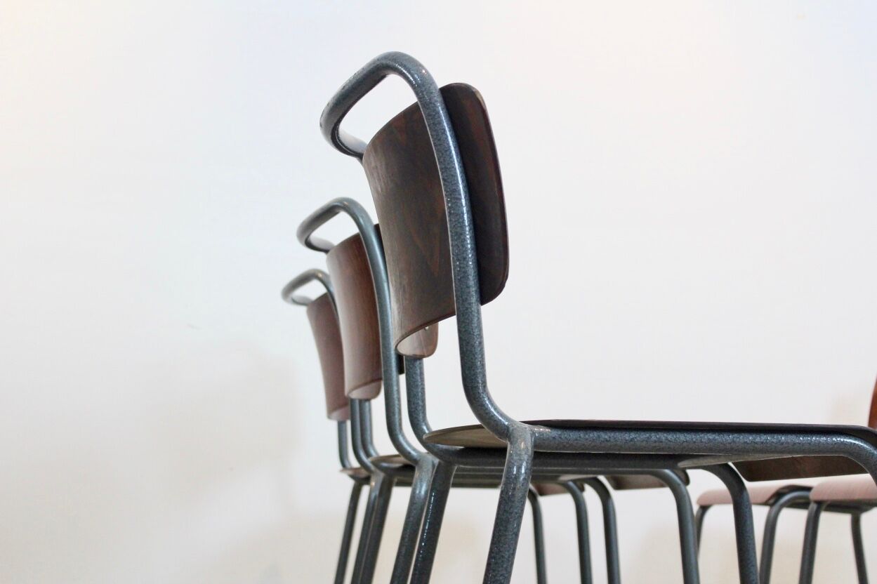 'TH-Delft' plywood industrial chair by WH Gispen