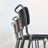 Chaise industrielle en contreplaqué 'TH-Delft' par WH Gispen
