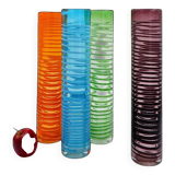 Set of four large spiral vases - Murano glass
