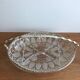 Glass aperitif dish 4 compartments with its vintage gold metal support
