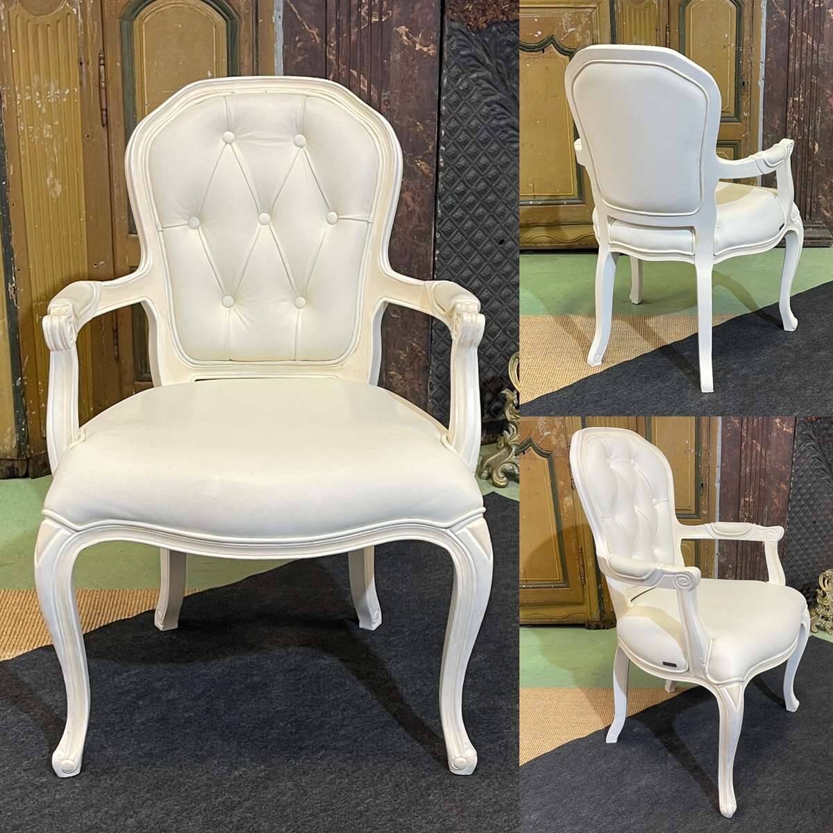 Fauteuil cabriolet de style Louis XV moderne