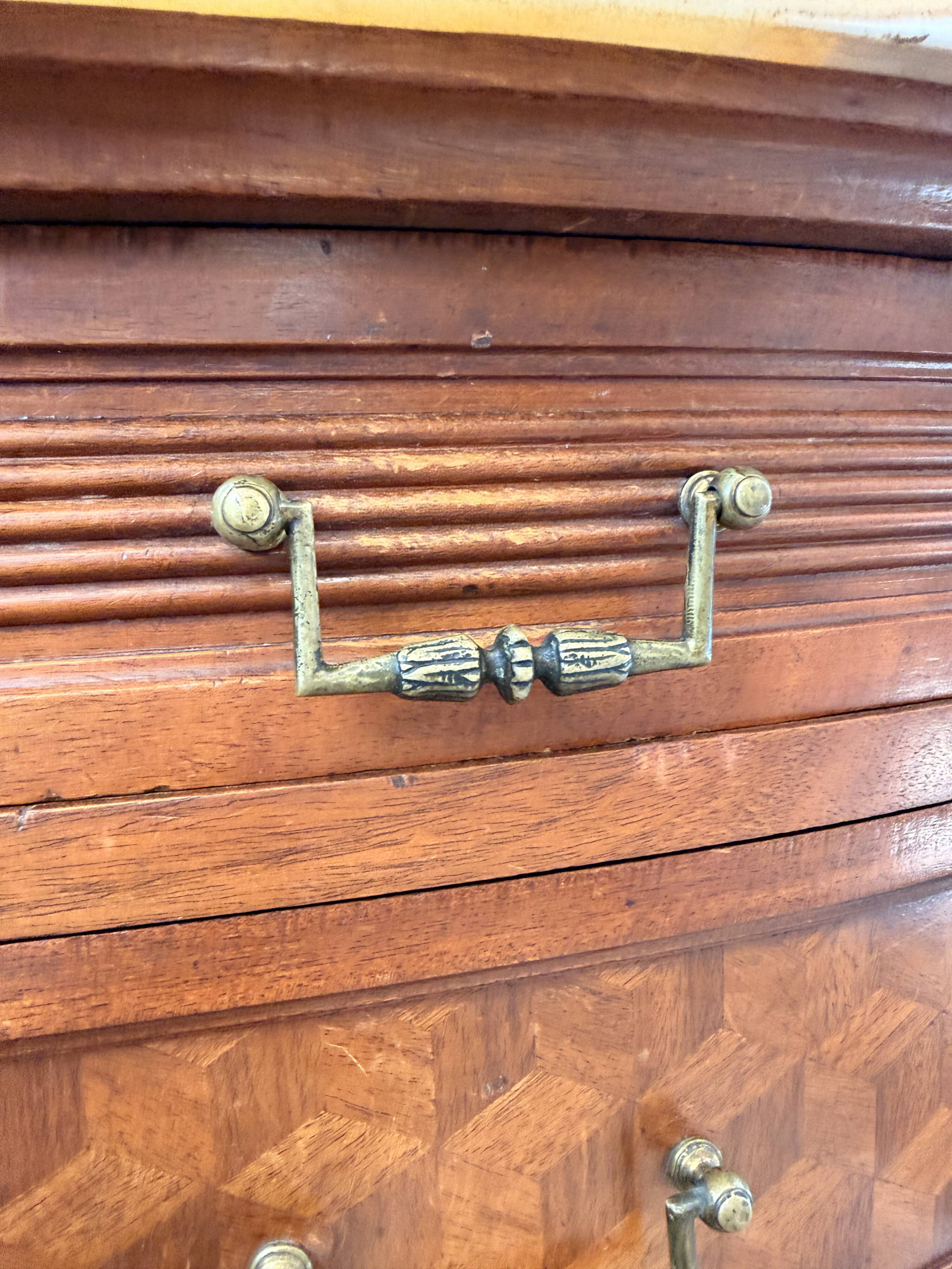 Louis XVI style commode in marquetry – Marble top