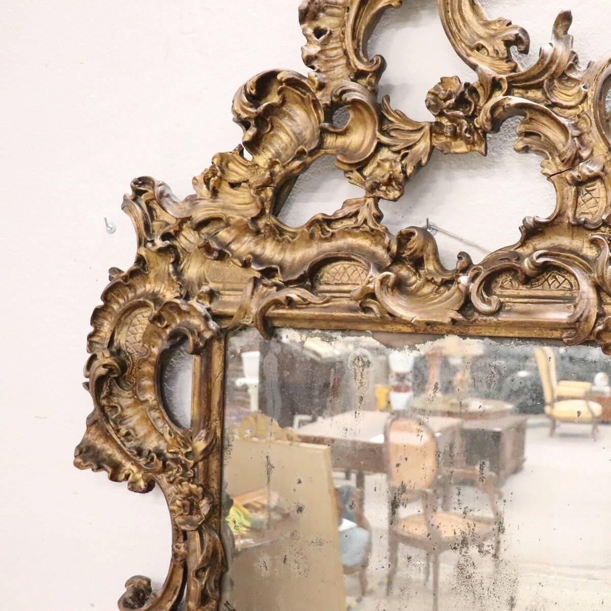 Antique Large Wall Mirror, Italy Late 19th Century
