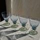 Set of 4 large blue and green glasses H14 D10