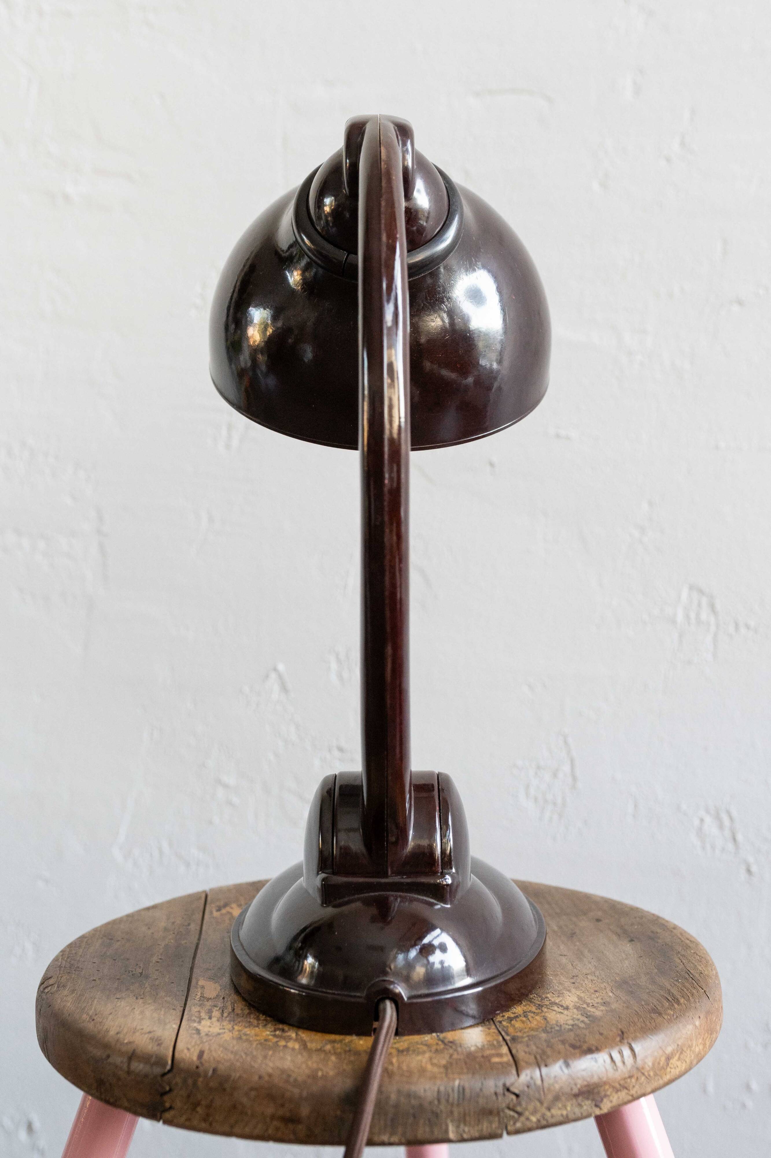 Art Deco Bakelite Desk Lamp Futurit 202 By Eric Kirkham Cole for Gummon Bratislava, Slovakia, 1930s