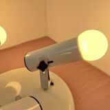 White ceiling light with 3 spotlights made in Italy, space age design