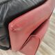 Red and black leather armchair by Nicoletti Salotti
