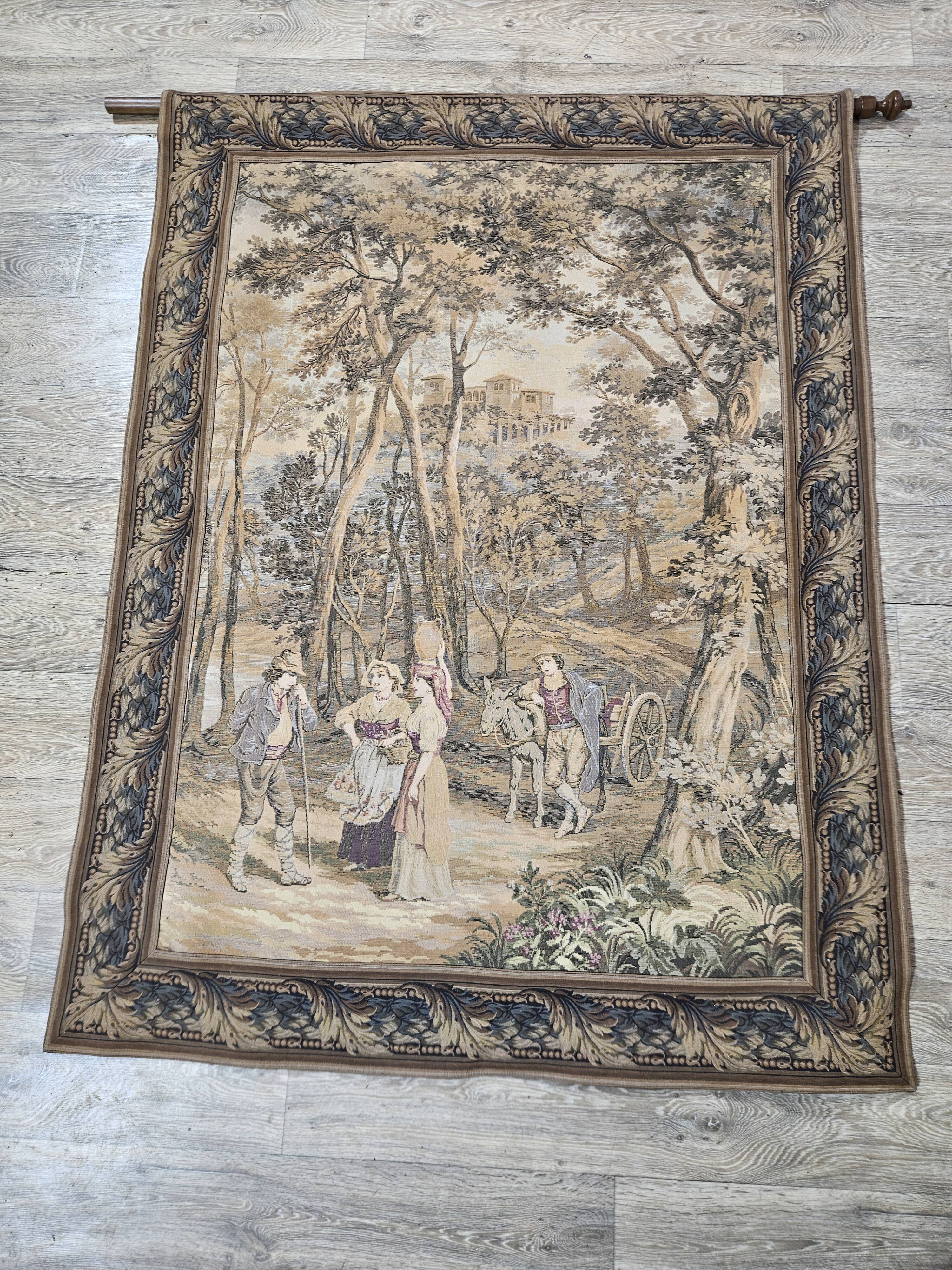 Tapestry with an idyllic forest scene