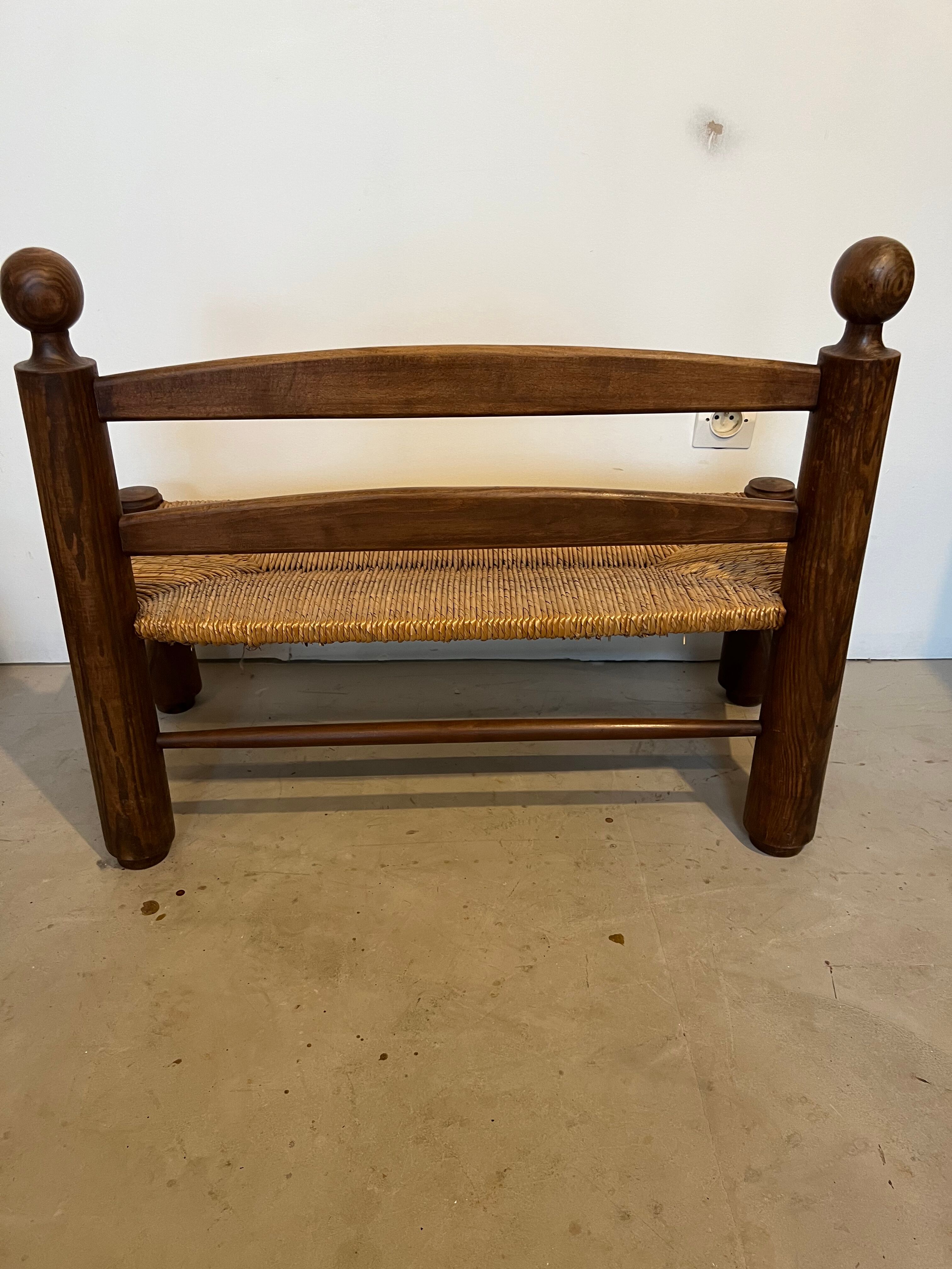 Turned wood bench