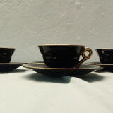 4 cups and saucers Salins earthenware