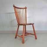 Set of 6 De Ster Geldermalsen spindle back dining chairs in solid oak, 1960
