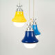 Multicolored waterfall suspension chandelier. Italy 70s