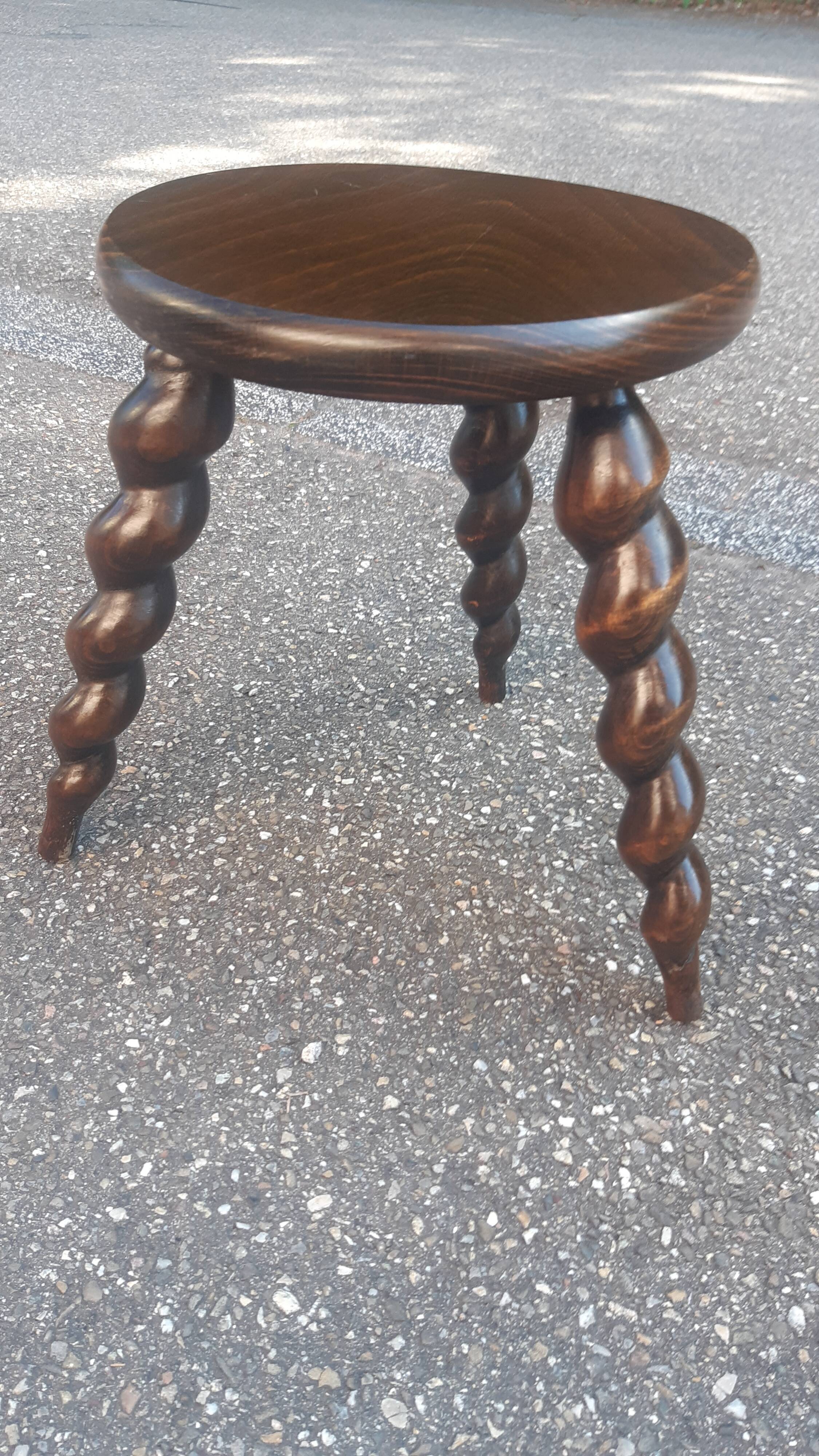 Vintage Twisted Tripod Stool
