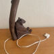 Art Deco carved wooden lamp base bear
