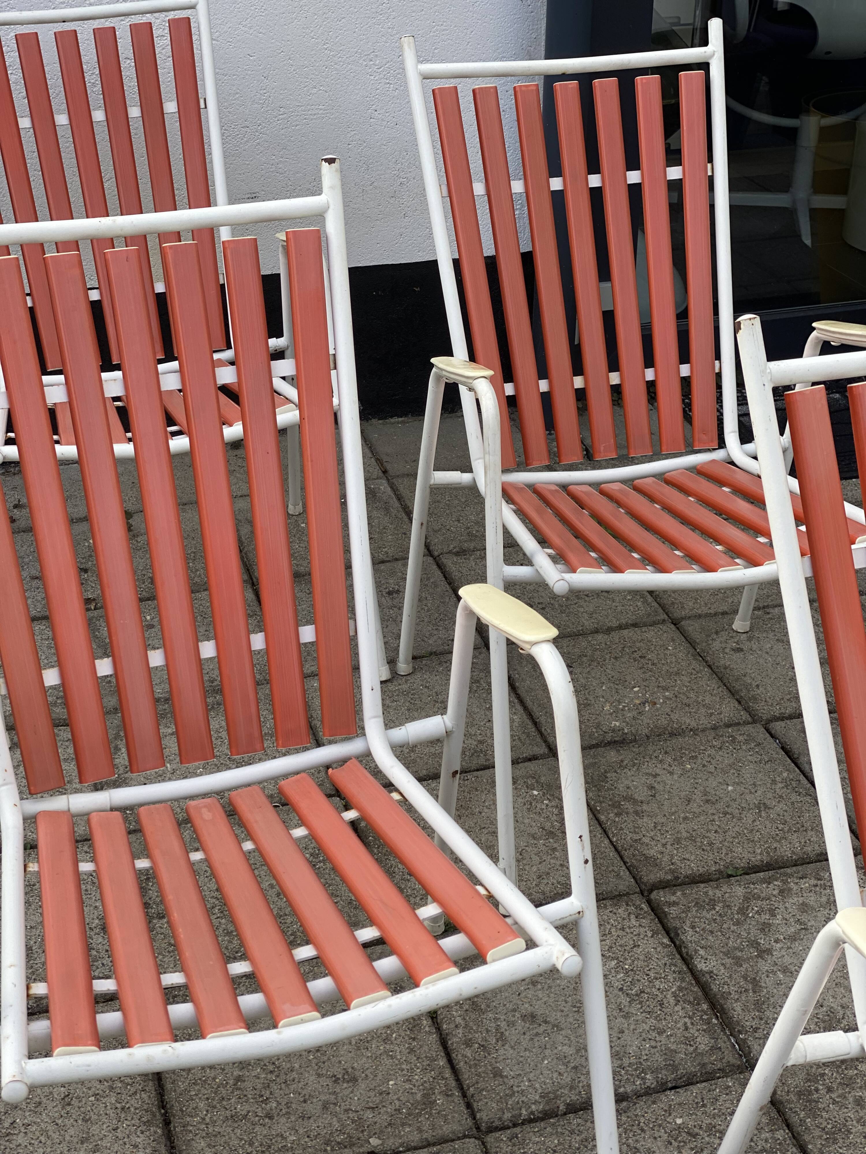 4 mid century modern garden chairs