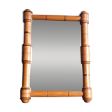 Turned wooden frame mirror 19.5 x 14