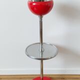 Orange standing ashtray with shelf