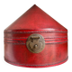 Red leather-covered hat box, China 19th century