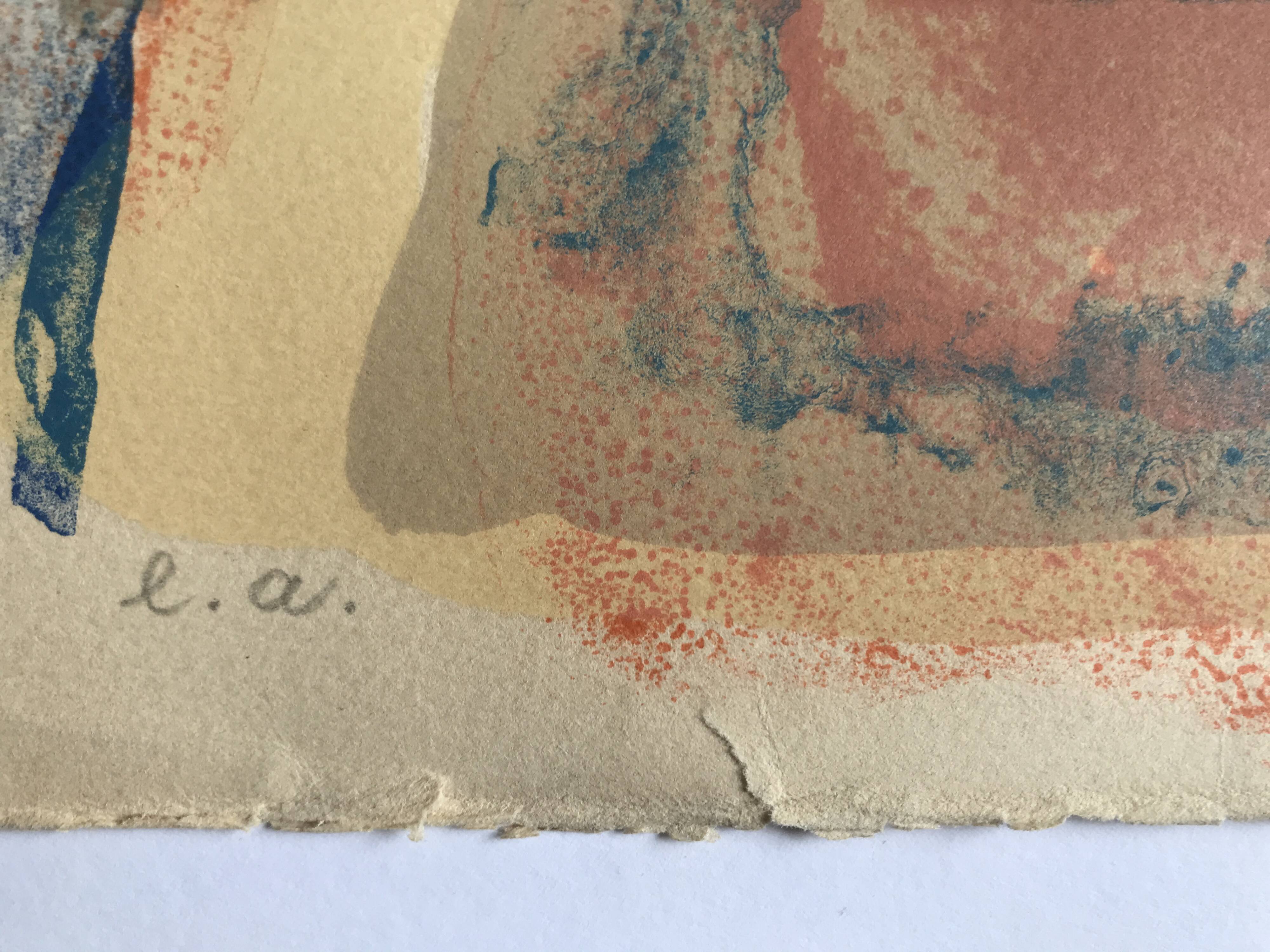 Lithographie originale signée au crayon, Bram Van Velde, Sans titre, 1968