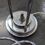 Vintage Skyscraper ceiling light, pink glass table lamp, Bauhaus Art.