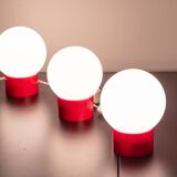 Trio of 70s globe lamps