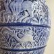 Grand vase bleu grès de sel années 60