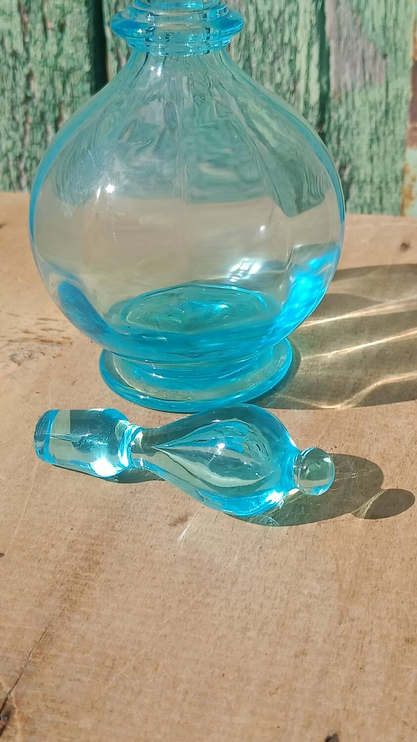 Old blue glass bottle