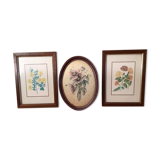 3 petits tableaux, avec les fleurs à l’honneur
