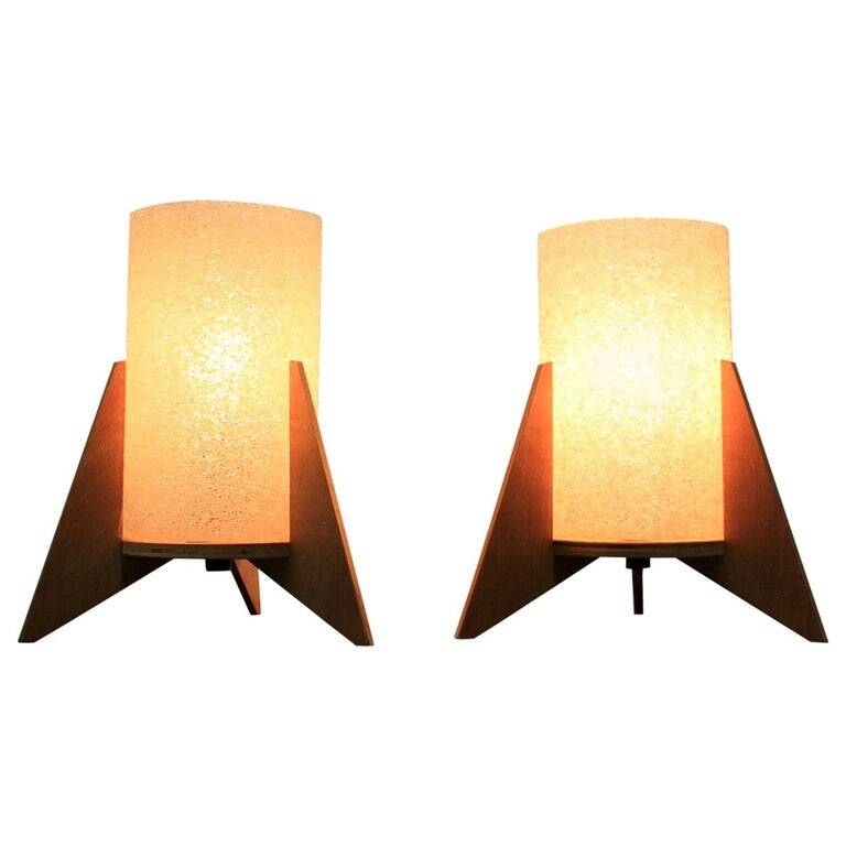 Pair of Midcentury Table Lamps, Rockets, Pokrok Zilina, 1970s